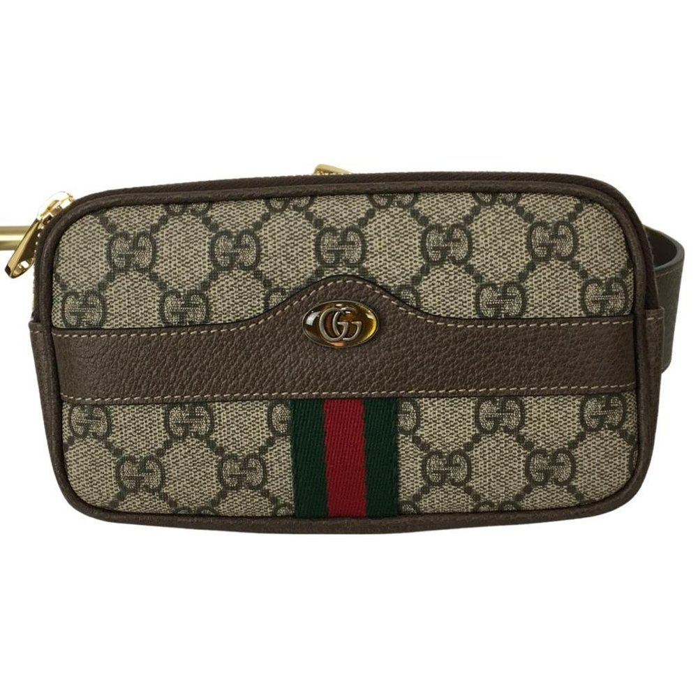 NWT Gucci Women's Ophidia GG Supreme Monogram Belt Bag IPhone Case Beige Sz 75